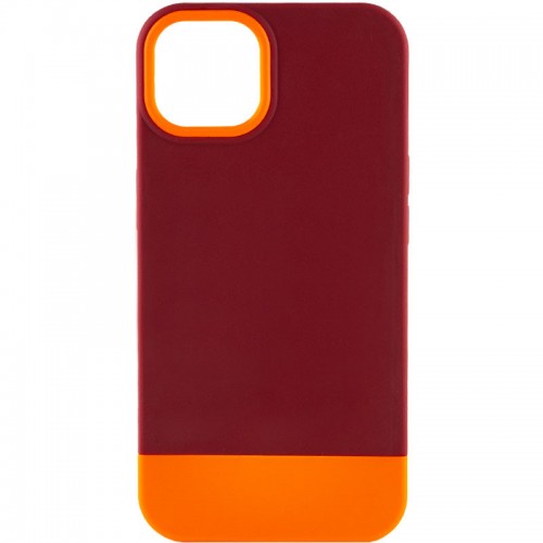 Чохол TPU+PC Bichromatic для Apple iPhone 13 (6.1") Brown burgundy / Orange
