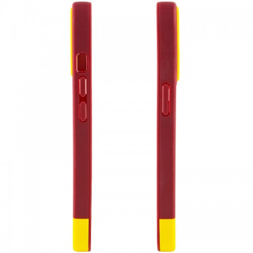 Чохол TPU+PC Bichromatic для Apple iPhone 13 (6.1") Brown burgundy / Yellow