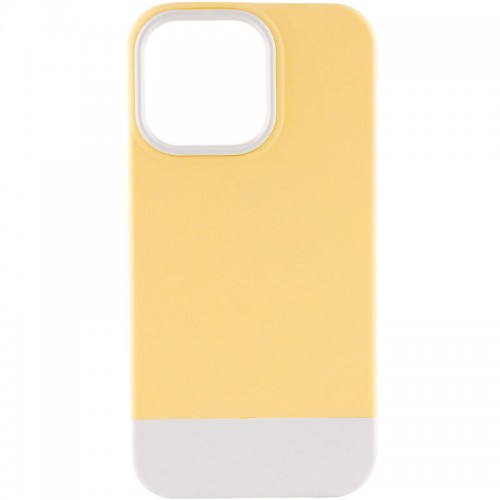 Чохол TPU+PC Bichromatic для Apple iPhone 13 Pro (6.1") Creamy-yellow / White