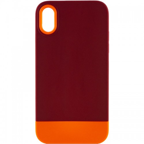 Чохол TPU+PC Bichromatic для Apple iPhone XR (6.1") Brown burgundy / Orange