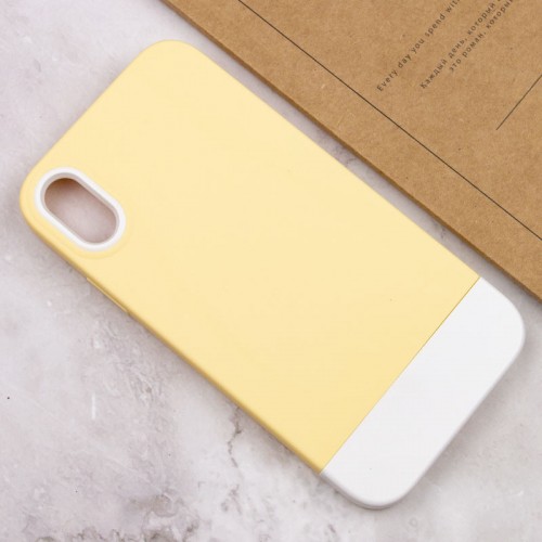 Чохол TPU+PC Bichromatic для Apple iPhone X / XS (5.8") Creamy-yellow / White