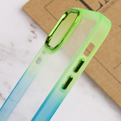 Чехол TPU+PC серии Fresh sip для Apple iPhone 12 Pro / 12 (6.1") Бирюзовый / Лимонный