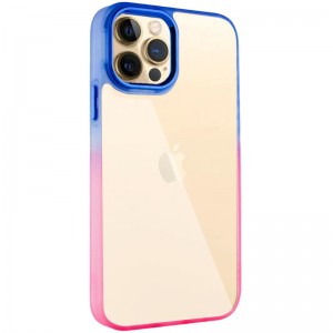 Чехол TPU+PC серии Fresh sip для Apple iPhone 12 Pro / 12 (6.1") Розовый / Синий