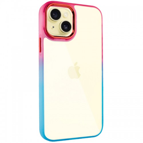 Чехол TPU+PC серии Fresh sip для Apple iPhone 13 (6.1") Бирюзовый / Розовый