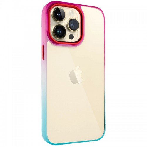 Чехол TPU+PC серии Fresh sip для Apple iPhone 13 Pro (6.1") Бирюзовый / Розовый