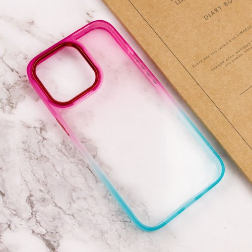 Чехол TPU+PC серии Fresh sip для Apple iPhone 13 Pro (6.1") Бирюзовый / Розовый