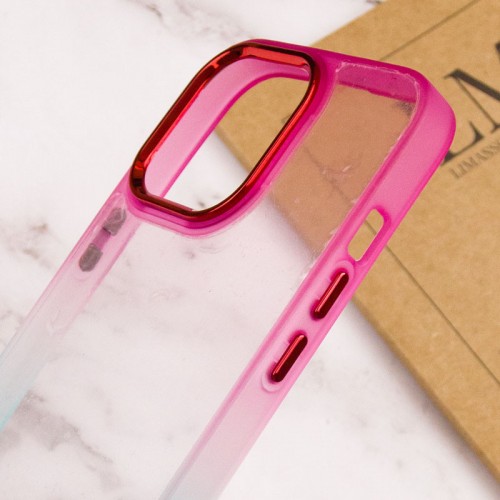 Чехол TPU+PC серии Fresh sip для Apple iPhone 13 Pro (6.1") Бирюзовый / Розовый