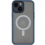 Чехол TPU+PC Metal Buttons с MagSafe для Apple iPhone 14 (6.1") Синий