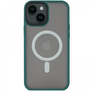 Чехол TPU+PC Metal Buttons с MagSafe для Apple iPhone 14 (6.1") Зелёный