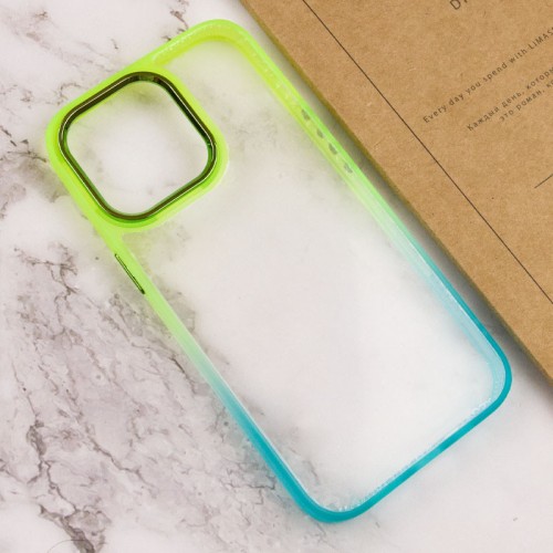 Чехол TPU+PC серии Fresh sip для Apple iPhone 14 Pro Max (6.7") Бирюзовый / Лимонный