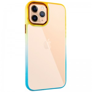 Чехол TPU+PC серии Fresh sip для Apple iPhone 11 Pro (5.8") Бирюзовый / Оранжевый