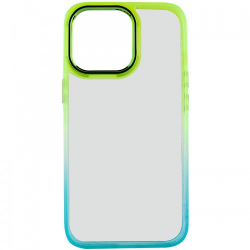 Чехол TPU+PC Fresh sip series для Apple iPhone 14 Pro (6.1") Бирюзовый / Лимонный