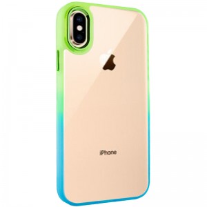Чехол TPU+PC серии Fresh sip для Apple iPhone XS Max (6.5") Бирюзовый / Лимонный