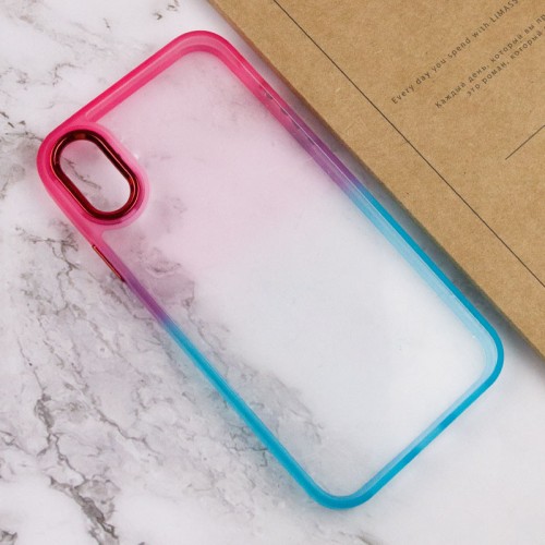 Чохол TPU+PC Fresh sip series для Apple iPhone XS Max (6.5") Бірюзовий / Рожевий