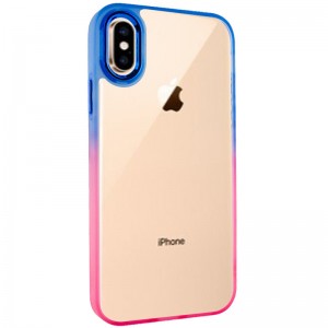 Чехол TPU+PC серии Fresh sip для Apple iPhone XS Max (6.5") Розовый / Синий