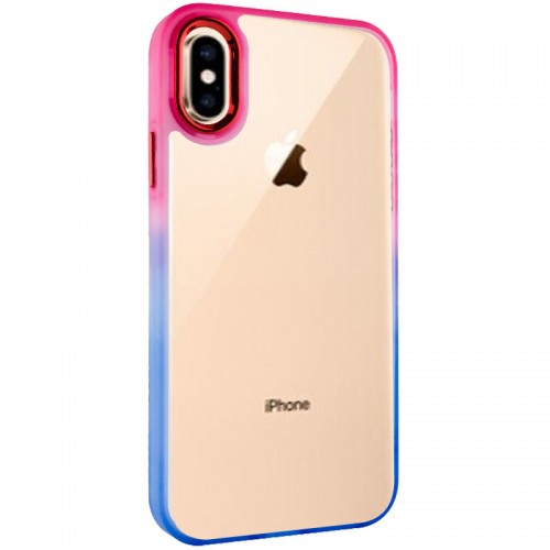 Чехол TPU+PC серии Fresh sip для Apple iPhone XS Max (6.5") Синий / Розовый