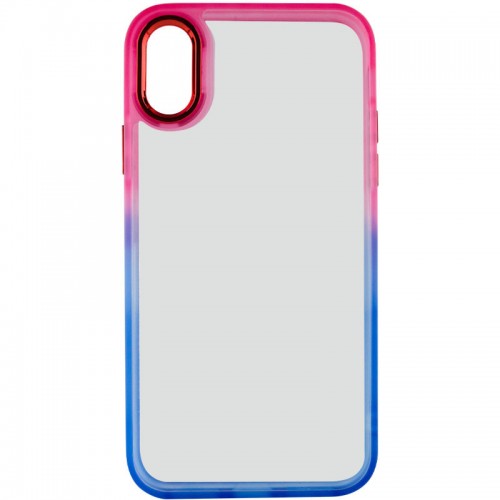 Чехол TPU+PC серии Fresh sip для Apple iPhone XS Max (6.5") Синий / Розовый
