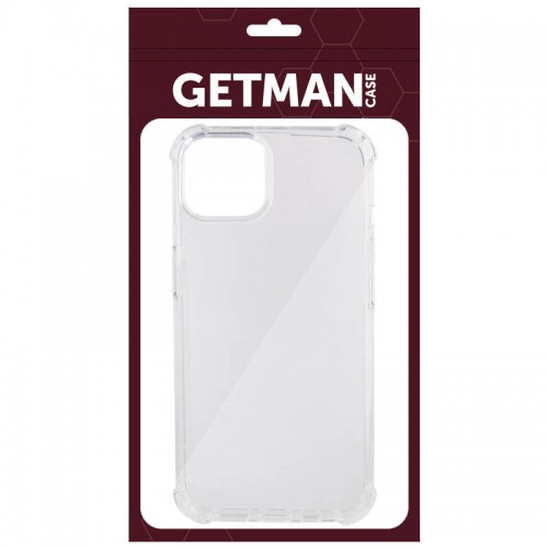 TPU чохол GETMAN Ease logo посилені кути для Apple iPhone 14 (6.1") Безбарвний (прозорий)