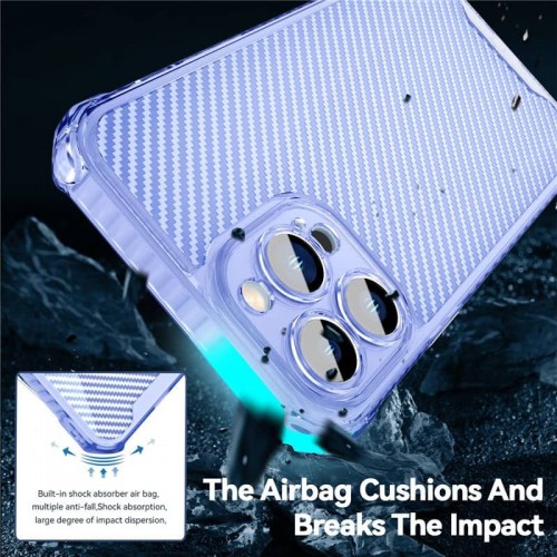 Чехол TPU Ease Carbon color series для Apple iPhone 12 Pro Max (6.7") Синий / Прозрачный