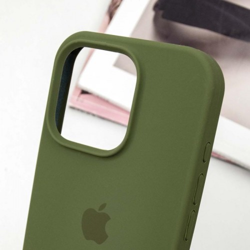 Чехол Silicone Case Full Protective (AA) для Apple iPhone 14 Pro (6.1") Зелёный / Dark Olive