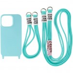 Чехол TPU two straps California для Apple iPhone 13 Pro Max (6.7") Бирюзовый / Marine Green