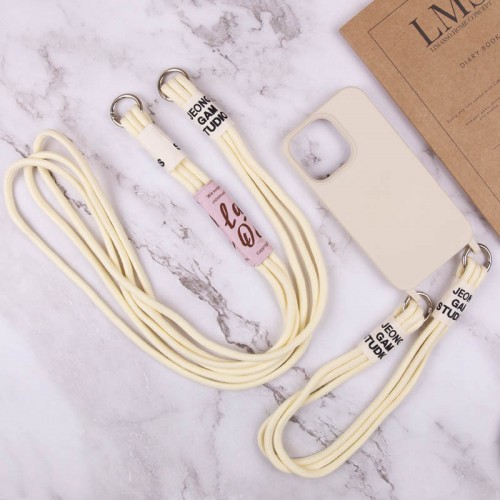 Чохол TPU two straps California для Apple iPhone 13 Pro Max (6.7") Бежевий / Antique White