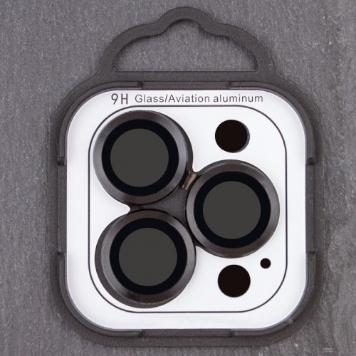 Защитное стекло Metal Classic на камеру (в упак.) для Apple iPhone 14 Pro (6.1") / 14 Pro Max (6.7") Чёрный / Midnight