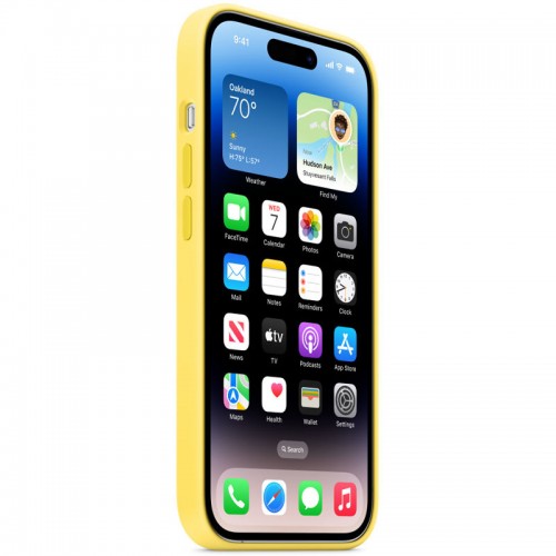 Чехол Silicone case (AAA) with Magsafe для Apple iPhone 14 Pro (6.1") Жёлтый / Canary Yellow