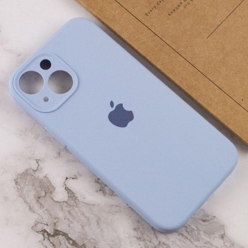 Чехол Silicone Case Full Camera Protective (AA) для Apple iPhone 14 (6.1") Голубой / Lilac Blue