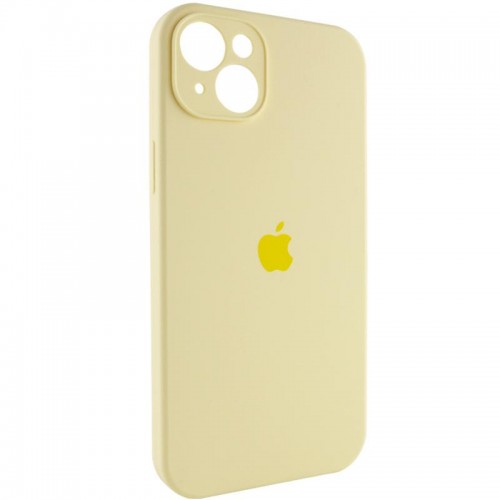 Чехол Silicone Case Full Camera Protective (AA) для Apple iPhone 14 (6.1") Жёлтый / Mellow Yellow