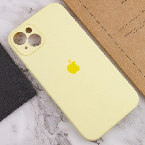 Чехол Silicone Case Full Camera Protective (AA) для Apple iPhone 14 (6.1") Жёлтый / Mellow Yellow