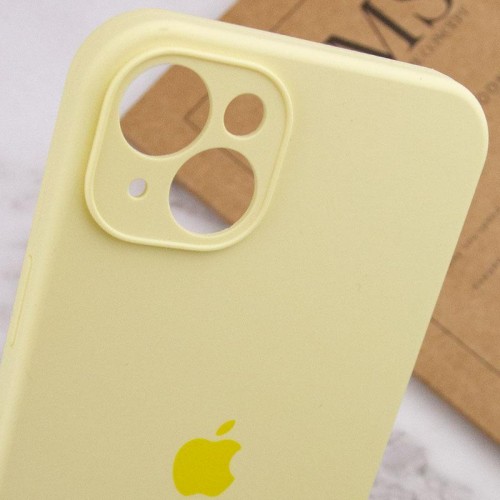 Чехол Silicone Case Full Camera Protective (AA) для Apple iPhone 14 (6.1") Жёлтый / Mellow Yellow