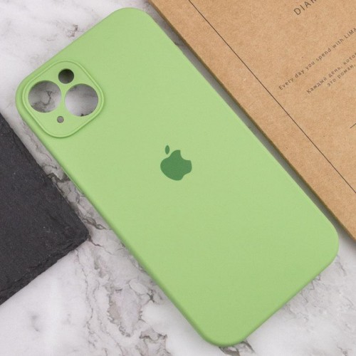 Чехол Silicone Case Full Camera Protective (AA) для Apple iPhone 14 (6.1") Мятный / Mint