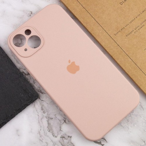 Чехол Silicone Case Full Camera Protective (AA) для Apple iPhone 14 (6.1") Розовый / Pink Sand