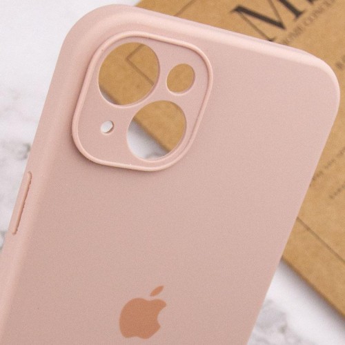 Чехол Silicone Case Full Camera Protective (AA) для Apple iPhone 14 (6.1") Розовый / Pink Sand