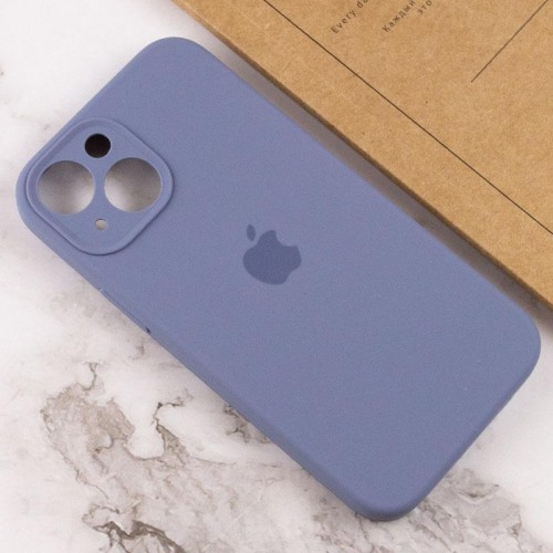 Чехол Silicone Case Full Camera Protective (AA) для Apple iPhone 14 (6.1") Серый / Lavender Gray