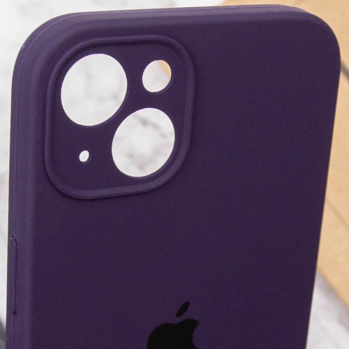 Чехол Silicone Case Full Camera Protective (AA) для Apple iPhone 14 (6.1") Фиолетовый / Elderberry