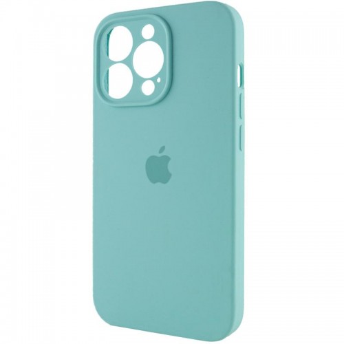Чохол Silicone Case Full Camera Protective (AA) для Apple iPhone 14 Pro (6.1") Бірюзовий / Marine Green