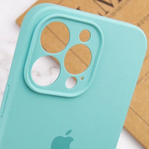 Чохол Silicone Case Full Camera Protective (AA) для Apple iPhone 14 Pro (6.1") Бірюзовий / Marine Green