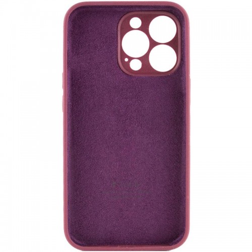 Чохол Silicone Case Full Camera Protective (AA) для Apple iPhone 14 Pro (6.1") Бордовий / Plum