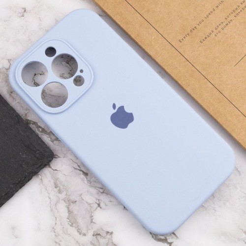 Чехол Silicone Case Full Camera Protective (AA) для Apple iPhone 14 Pro (6.1") Голубой / Lilac Blue
