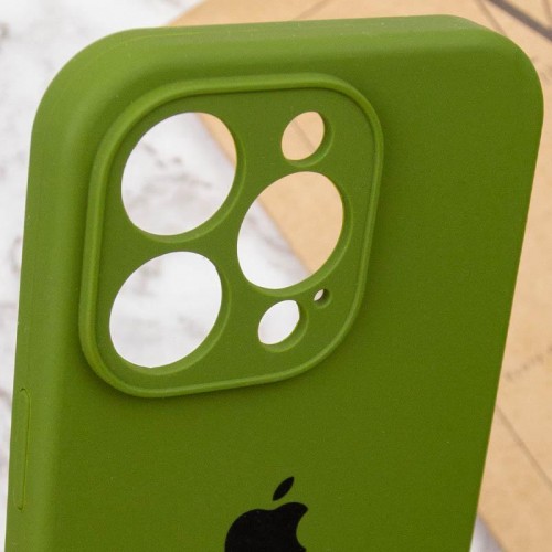 Чохол Silicone Case Full Camera Protective (AA) для Apple iPhone 14 Pro (6.1") Зелений / Dark Olive