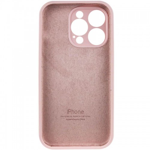 Чехол Silicone Case Full Camera Protective (AA) для Apple iPhone 14 Pro Max (6.7") Розовый / Chalk Pink
