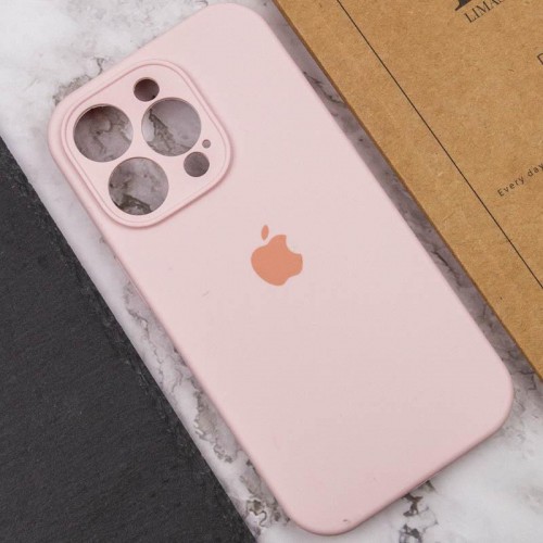 Чехол Silicone Case Full Camera Protective (AA) для Apple iPhone 14 Pro Max (6.7") Розовый / Chalk Pink