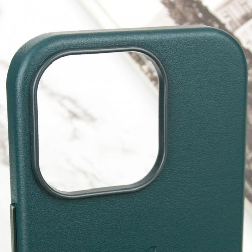 Шкіряний чохол Leather Case (AAA) with MagSafe and Animation для Apple iPhone 14 Pro Max (6.7") Forest Green