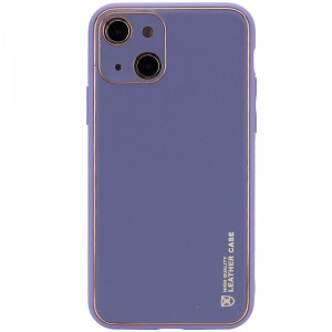 Шкіряний чохол Xshield для Apple iPhone 14 (6.1") Сірий / Lavender Gray