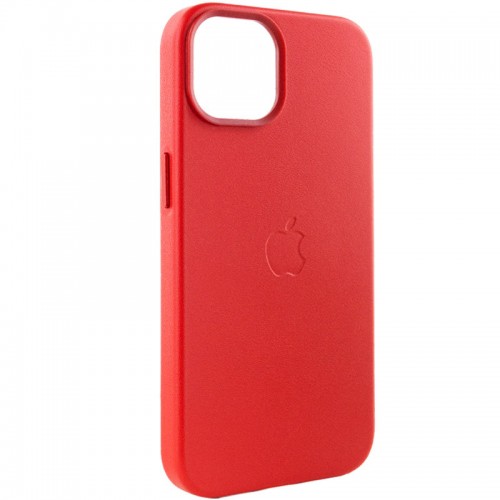 Кожаный чехол Leather Case (AA Plus) с MagSafe для Apple iPhone 14 (6.1") Crimson