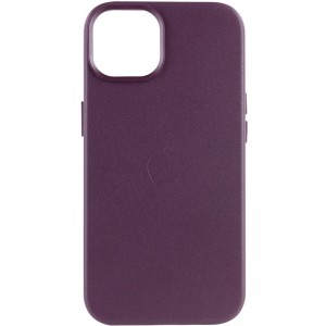 Шкіряний чохол Leather Case (AA Plus) with MagSafe для Apple iPhone 14 (6.1") Dark Cherry