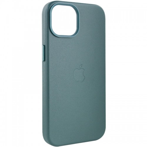Шкіряний чохол Leather Case (AA Plus) with MagSafe для Apple iPhone 14 (6.1") Pine green