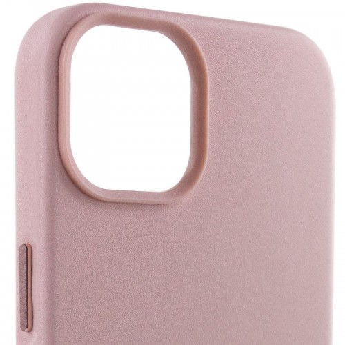 Шкіряний чохол Leather Case (AA Plus) with MagSafe для Apple iPhone 14 (6.1") Sand Pink